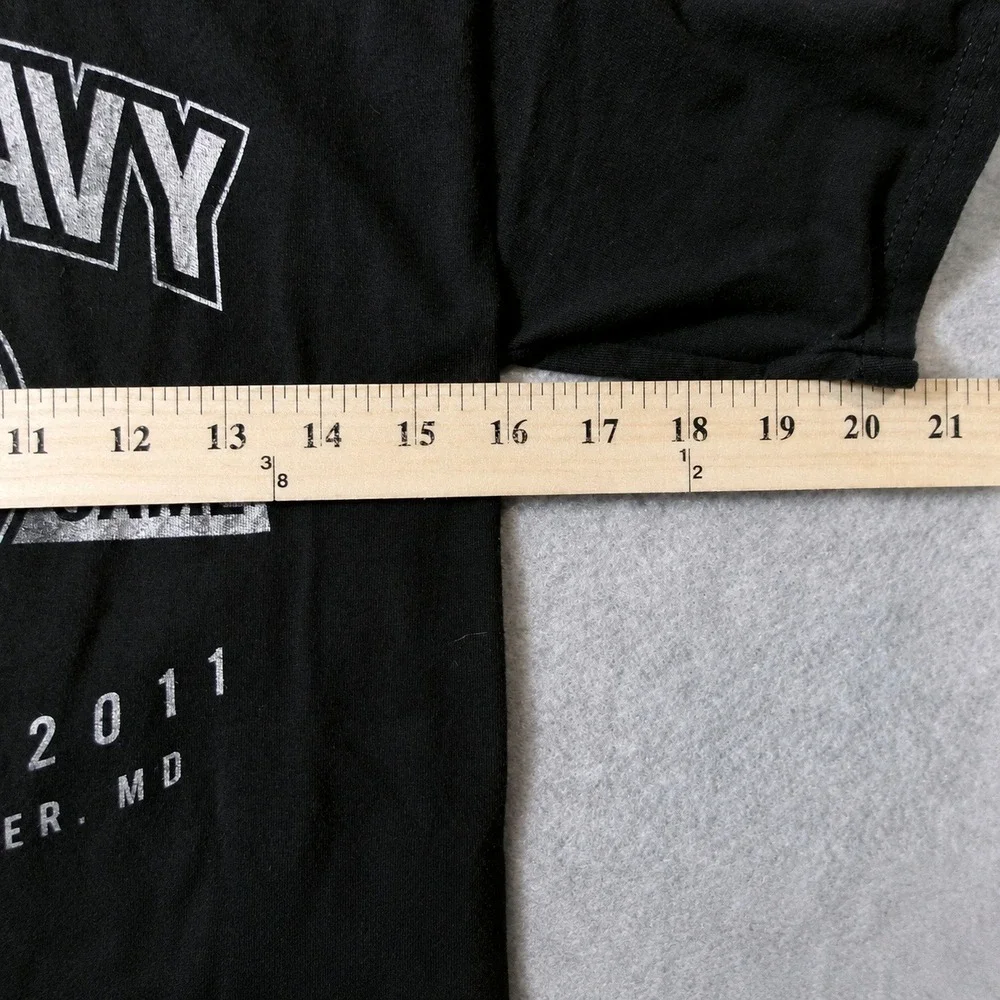 2011 Army Navy Game T-Shirt Hanes Beefy-T Men's S Black Double Sided NCAA